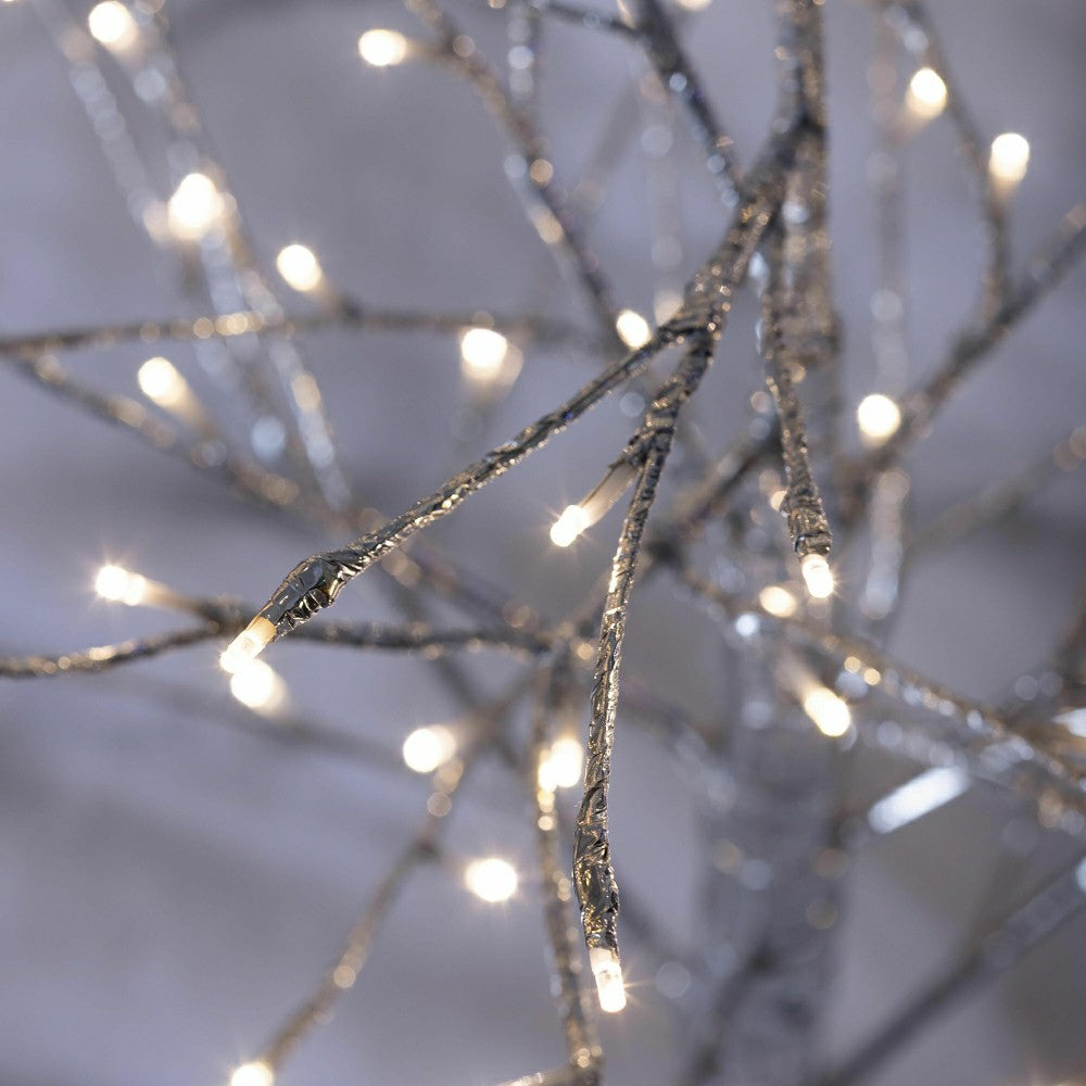 4'H Indoor/Outdoor Silver Metallic Tree with 112 Lights