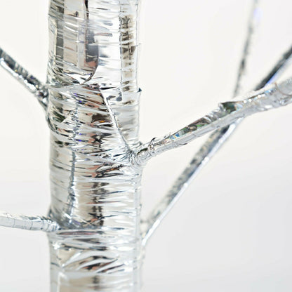 4'H Indoor/Outdoor Silver Metallic Tree with 112 Lights