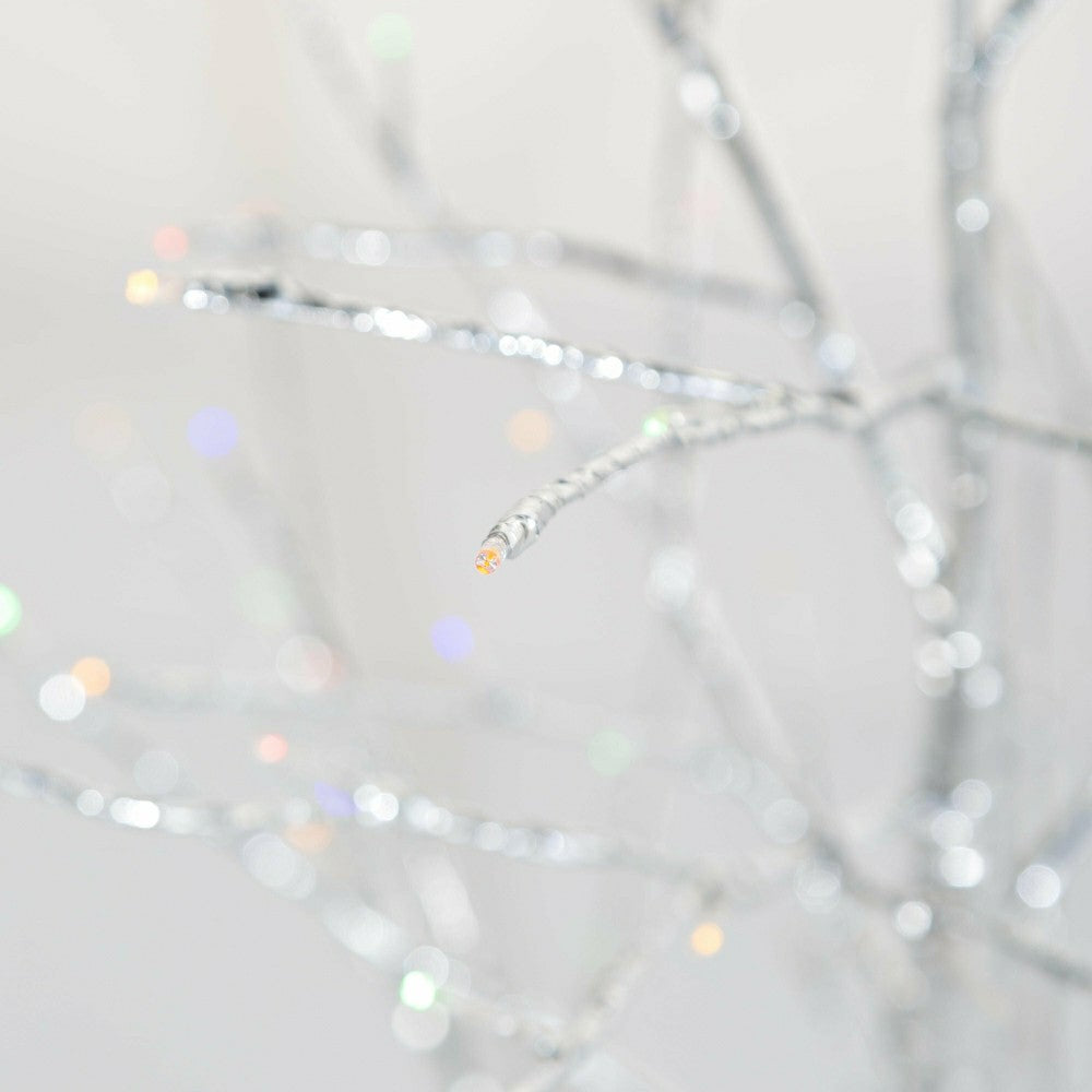 4'H Indoor/Outdoor Silver Metallic Tree with 112 Lights