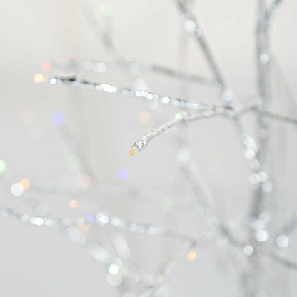4'H Indoor/Outdoor Silver Metallic Tree with 112 Lights