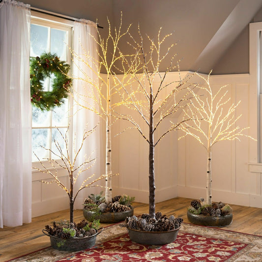 Small Indoor/Outdoor Birch Tree with 300 Warm White Lights