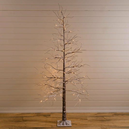 Medium Indoor/Outdoor Snowy Lighted Tree, 6'H with 98 Lights