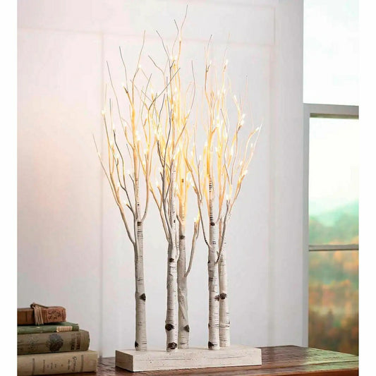 Lighted Birch Line Treescape Accent