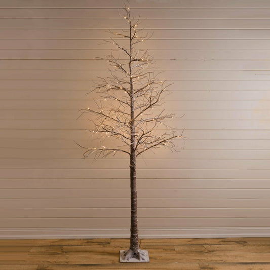 Large Indoor/Outdoor Snowy Lighted Tree, 8'H with 120 Lights