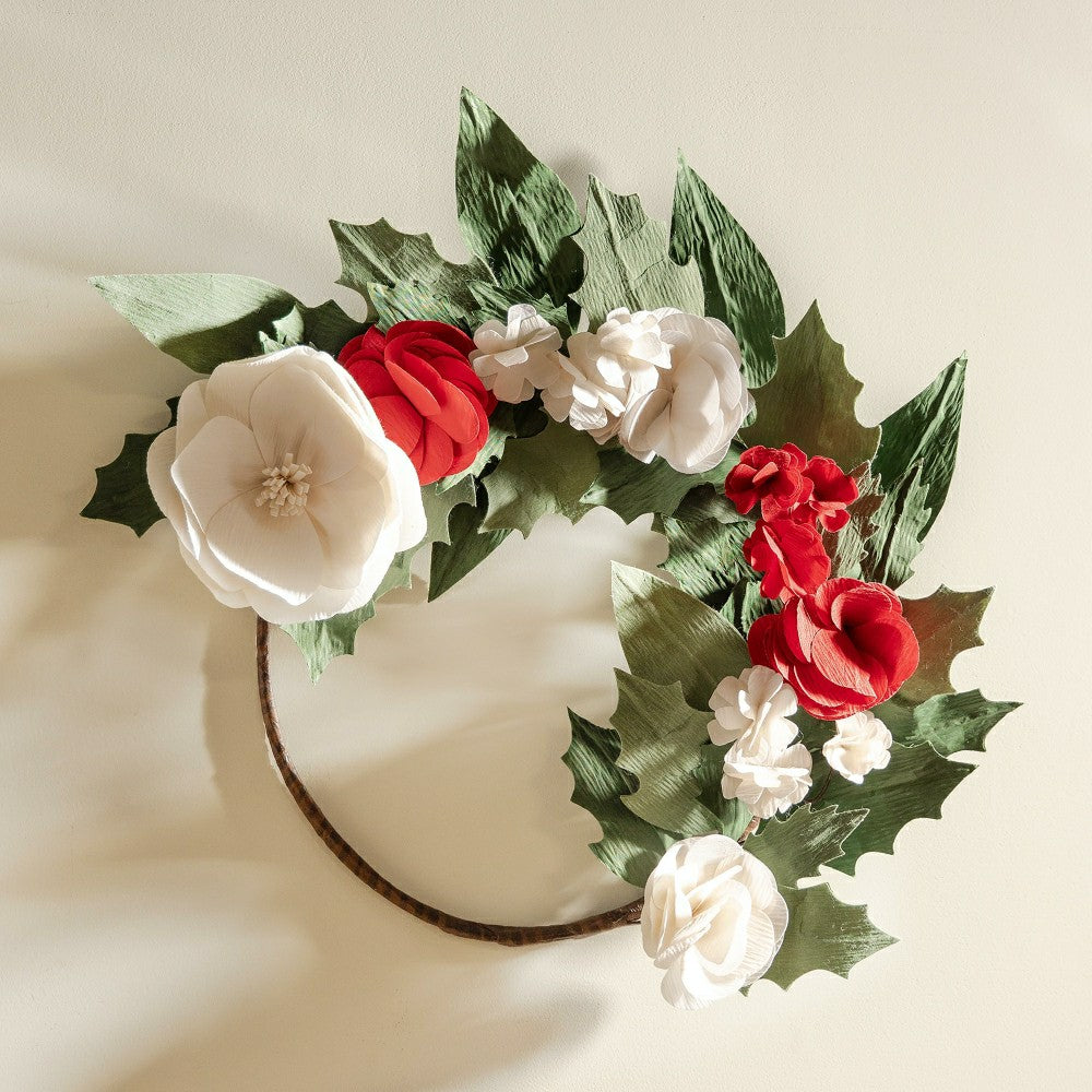 Fabric Amaryllis Wreath