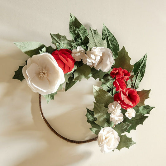 Fabric Amaryllis Wreath
