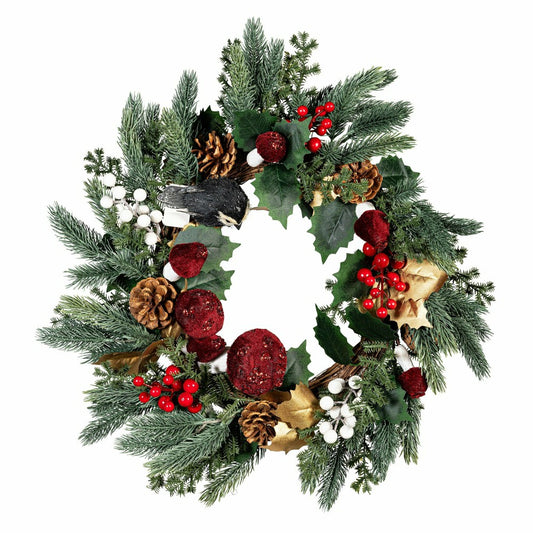 Winter Grove Wreath Artificial with Pine Cone and Berry, 20”