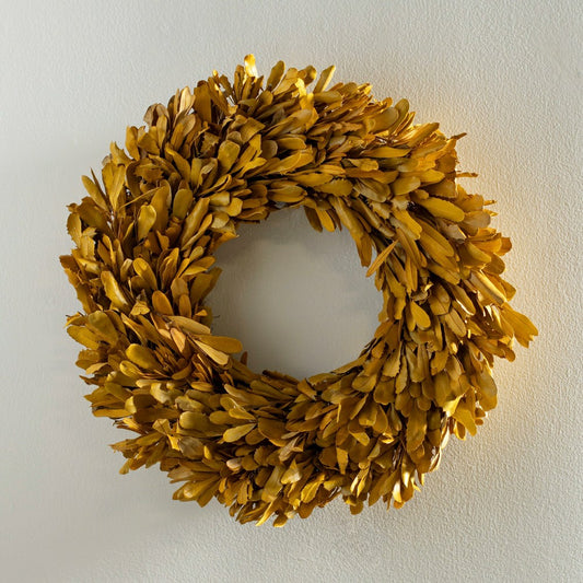 Dried 22" Natural Integrifolia Wreath, Saffron