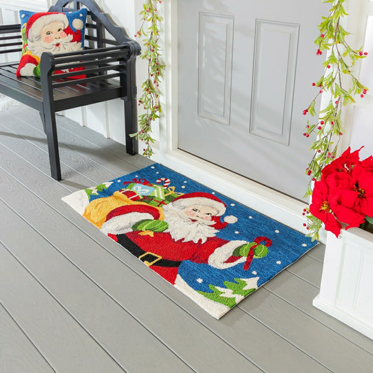 Indoor/Outdoor Hooked Rug Santa Polypropylene, 24"x42"