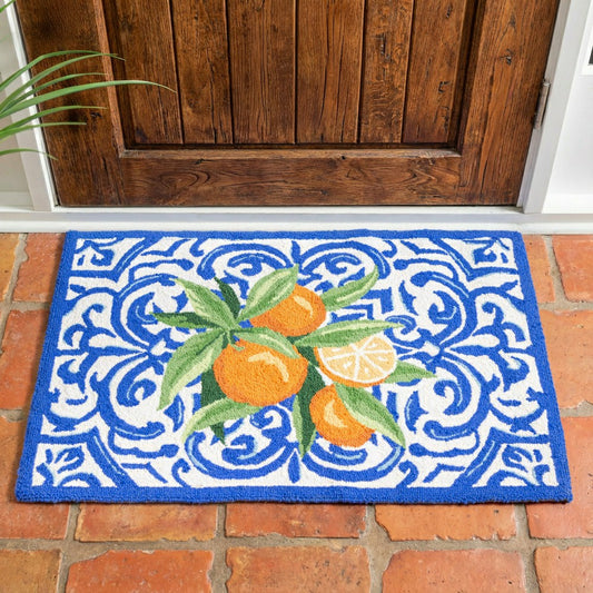 Mediterranean Oranges Hooked Rug