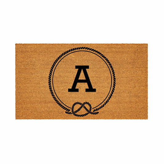 Coastal Coir Mat Nautical Monogram 28x16"