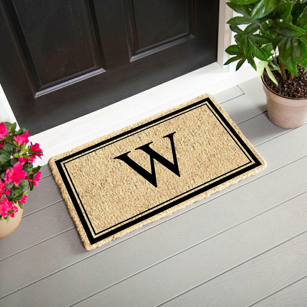 Monogram Coir Mat, Letter "W"