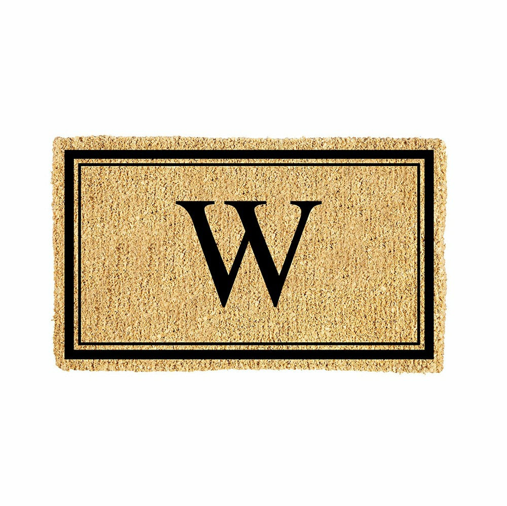 Monogram Coir Mat, Letter "W"