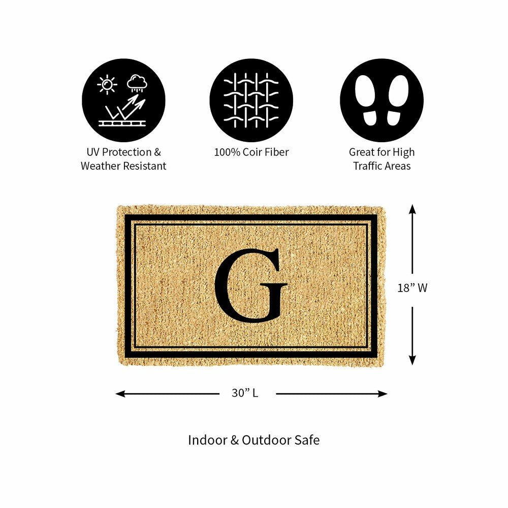 Monogram Coir Mat, Letter "G"