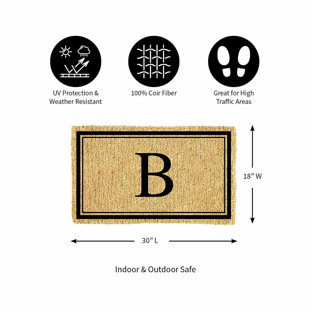 Monogram Coir Mat, Letter "B"