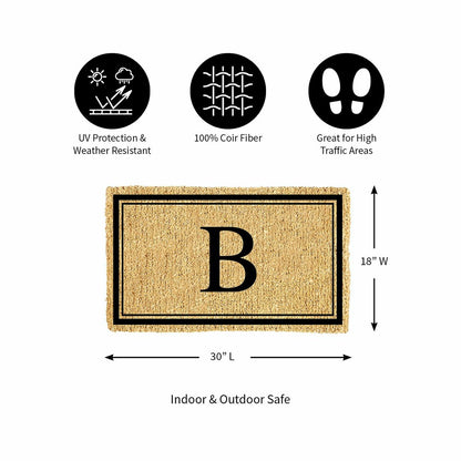 Monogram Coir Mat, Letter "B"