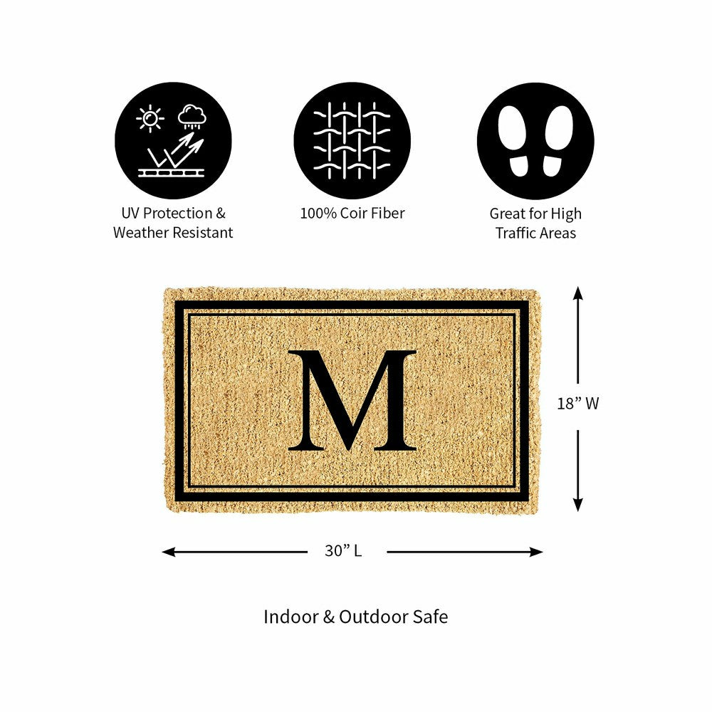 Monogram Coir Mat, Letter "M"
