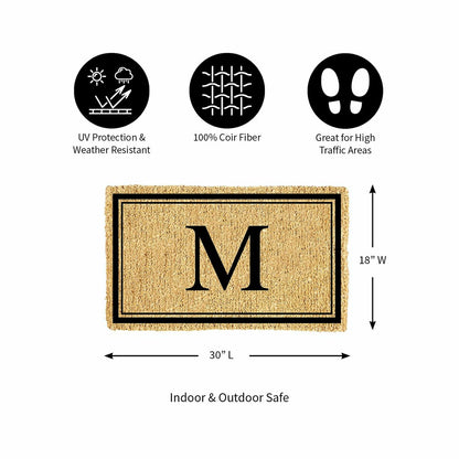 Monogram Coir Mat, Letter "M"