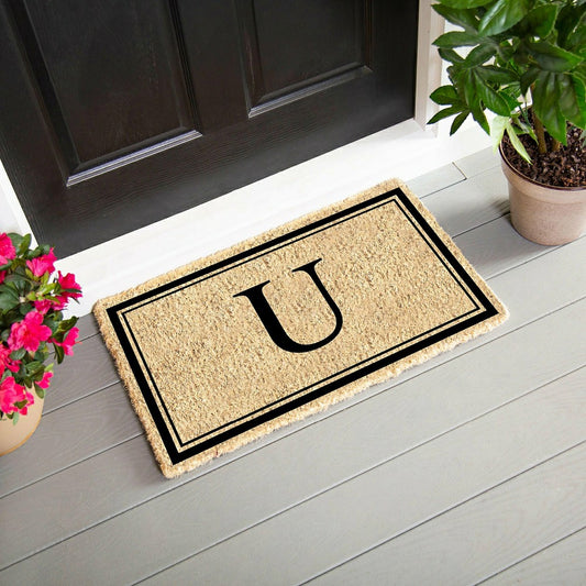 Monogram Coir Mat, Letter "U"