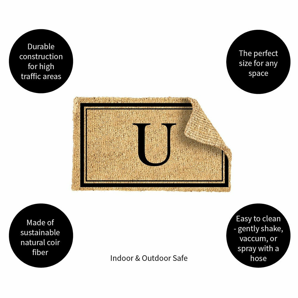 Monogram Coir Mat, Letter "U"