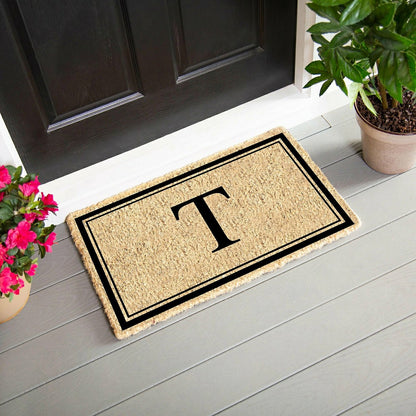 Monogram Coir Mat, Letter "T"