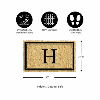 Monogram Coir Mat, Letter "H"