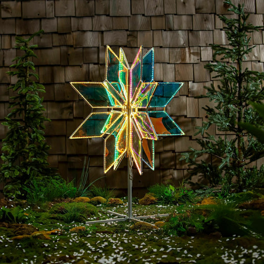 Iridescent Snowflake Statement LED Outdoor Lighting, 30"