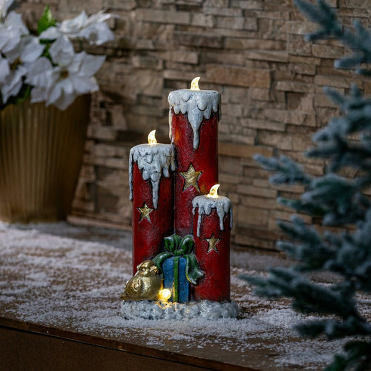 Joyful Traditions Garden Statue, LED Resin Statue, Candle Stick, 21"H