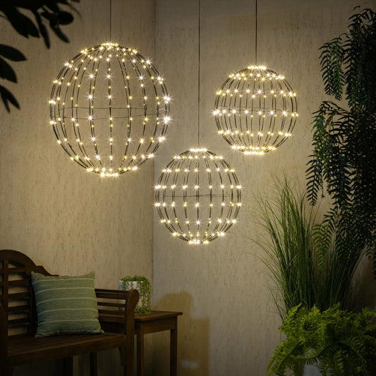 LED Foldable Lighting Sphere Décor, Set of 3