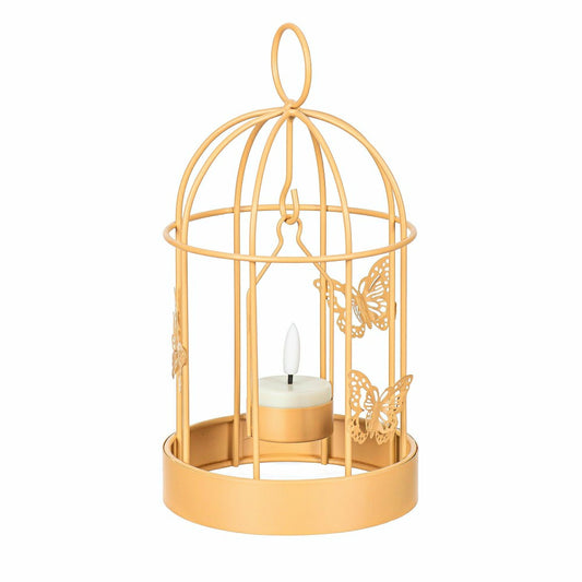 Bird Cage LED Candle Lantern, Yellow