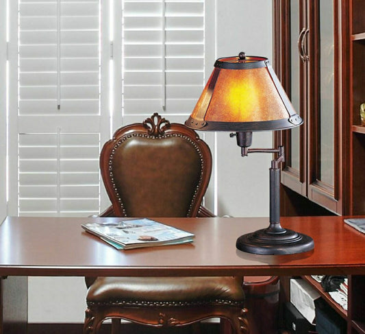 Swing Arm Mica Desk Lamp