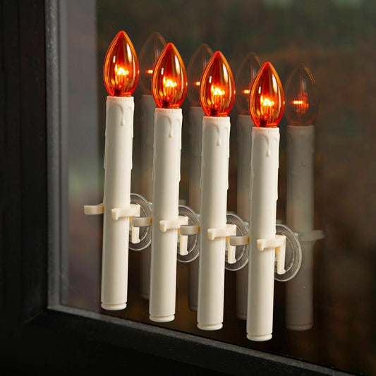 Battery-Operated Halloween Suction Cup Candles, Set of 4