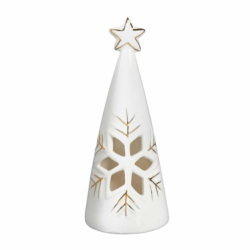 Season to Sparkle LED Table Decor Ceramic Christmas Tree with Snowflak