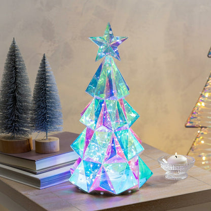Season to Sparkle LED Table Decor Plastic Tree Iridescent, 15"H