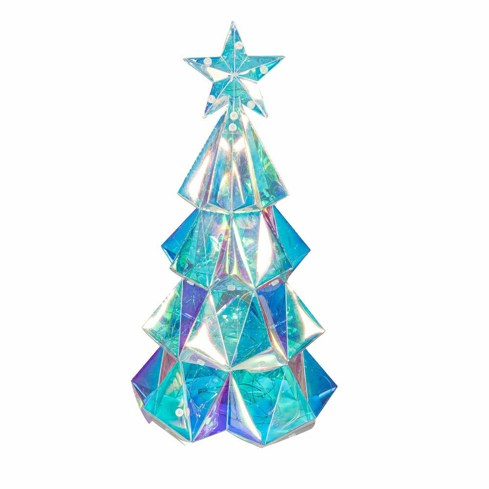 Season to Sparkle LED Table Decor Plastic Tree Iridescent, 15"H