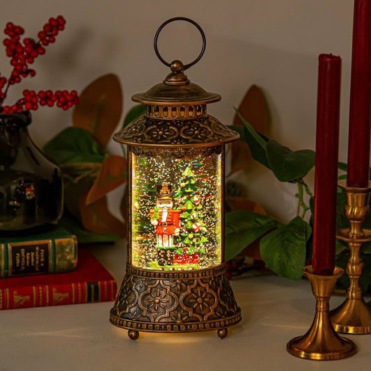 Twas The Night LED Table Decor Nutcracker Plastic Water Lantern, 11"H