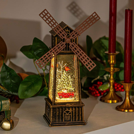 Snowbirds LED Table Decor Truck with Cardinals in Windmill Plastic Wat