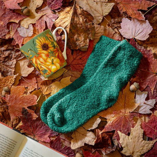 Grateful Gatherings Ceramic Flare Cup and Teal Socks Gift Set, 12oz, G