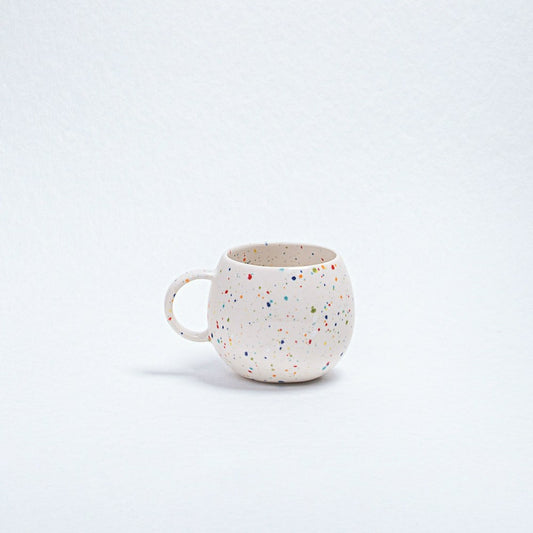 White Ball Stoneware Ceramic Mug, 8.5oz