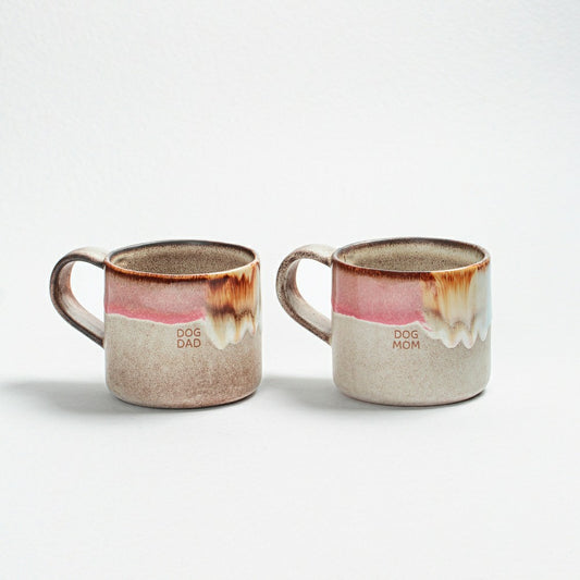 Dog Mom & Dad Stoneware Ceramic Mugs, 12.2oz, Set of 2