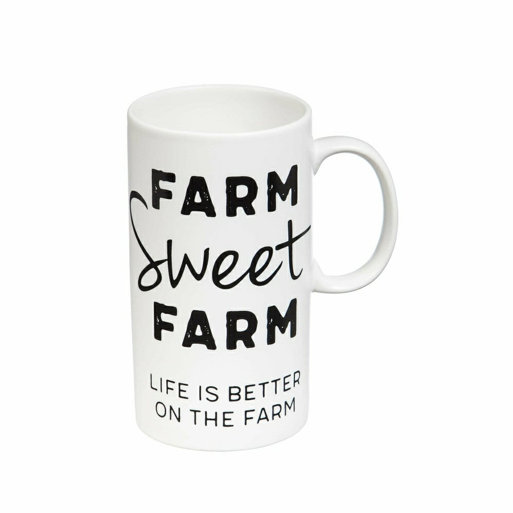 Tall Ceramic Cup, 20 OZ, Farm Sweet Farm