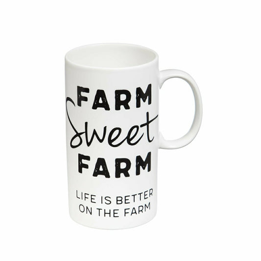 Tall Ceramic Cup, 20 OZ, Farm Sweet Farm