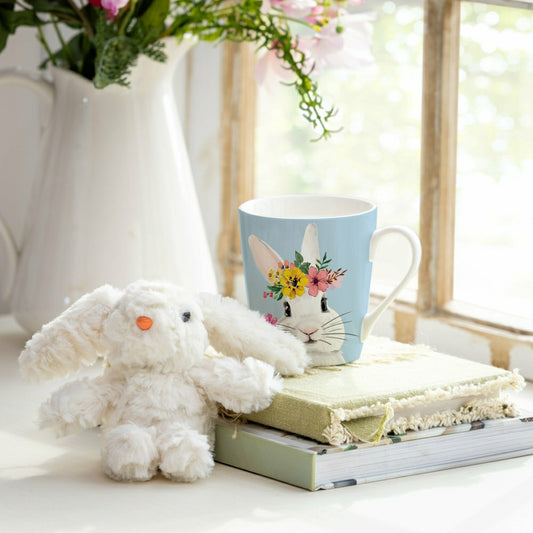 Hop Into Spring Drinkware Gift Set Ceramic Flare Cup and Plush, Hello
