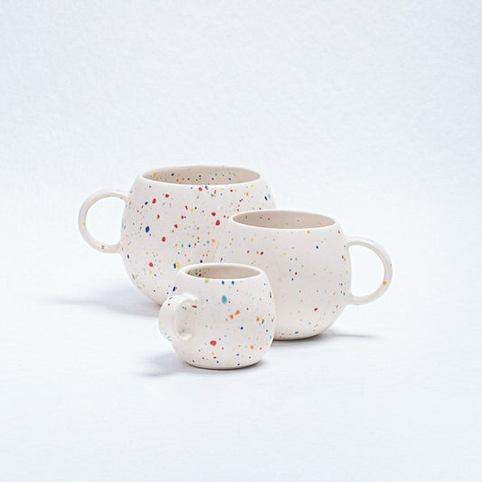 White Ball Stoneware Ceramic Mug, 17oz
