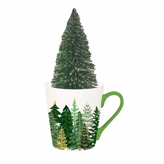 Shades of Emerald Drinkware Gift Set Ceramic Flare Cup and Bottle Brus
