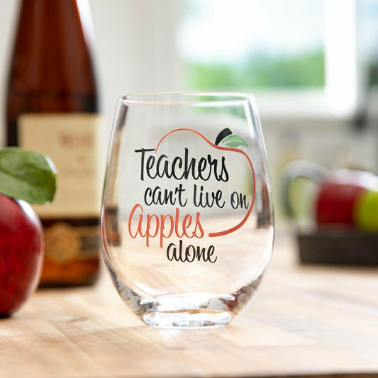 Teachers Stemless Glass, 17oz, Gift Box