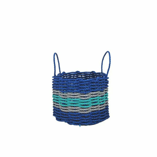Authentic Maine Lobster Rope Storage Basket Blue and Teal with light G