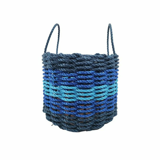 Five Stripe Rope Storage Basket Navy Blue, Blue, Light Blue