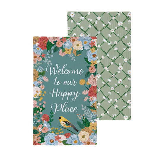 Cottage Garden Kitchen Towel Quick Dry Waffle Weave Double-Sided, Home