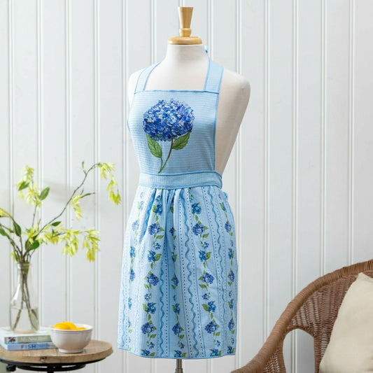 VivaStyle Apron Quick Dry Waffle Weave Double-Sided, Hydrangea Haven,
